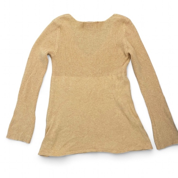 BOGO Vintage Y2K Old Navy Ribbed Babydoll Yellow Sweater Size Medium - Picture 8 of 8